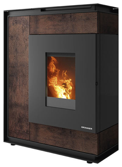 Poêles à granulés Boreas Aqua Boreas Sintered Stone Corten, sortie par le dessus ø 80