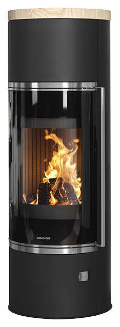 Poêle à bois Arena W+ 2.0 Acier noir, dessus pierre sable