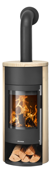 Poêles à bois Hydro Polar Neo Aqua Acier noir, dessus et côtés pierre sable