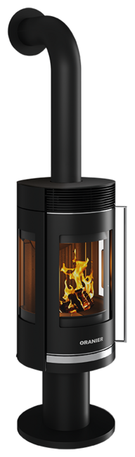 Poêles à bois Rota Twist Acier noir, dessus acier noir