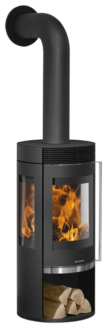 Poêles à bois Rota Tre 2.0 Acier noir, dessus acier noir