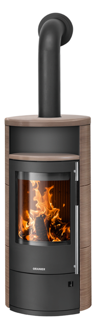 Poêles à bois Polar Neo 8 Céramique grappa, Corps acier noir