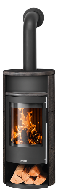 Poêles à bois Polar Neo 8 Céramique namib, Corps acier noir