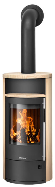 Poêles à bois Polar Neo 4 Pierre sable, corps acier noir
