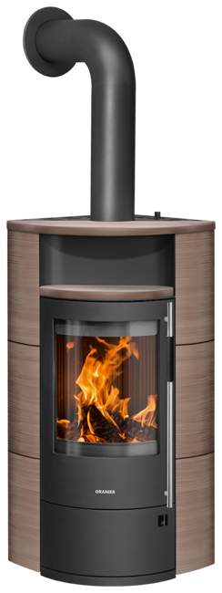 Poêle à bois Polar Neo Eck Acier noir, dessus et côtés céramique grappa