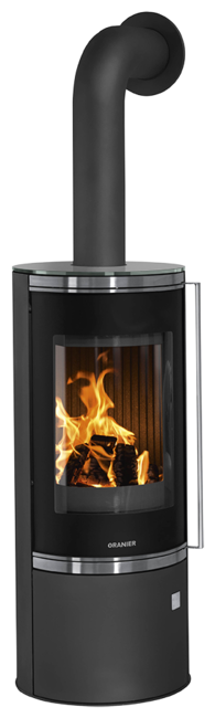 Poêle à bois Arena 2.0 acier noir, dessus verre
