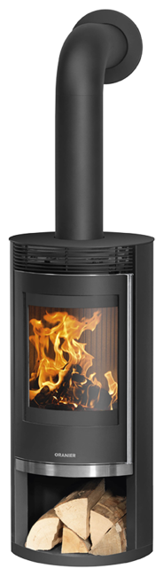 Poêle à bois Rota 2.0 Acier noir, dessus acier noir