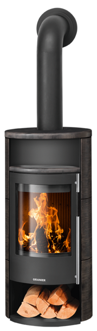 Poêles à bois Polar Neo 4 Céramique namib, corps acier noir