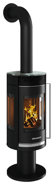 Poêles à bois Rota Twist Acier noir, dessus verre