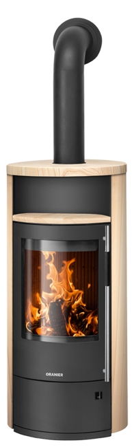 Poêles à bois Polar Neo 8 Pierre sable, Corps acier noir