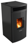 Poêles à granulés Neta Acier noir, raccordement dessous