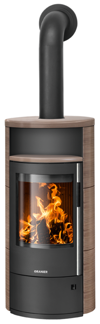 Poêles à bois Polar Neo 6 Céramique grappa, corps acier noir