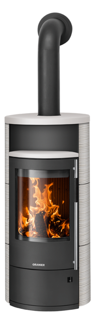 Poêles à bois Polar Neo 8 Céramique blanc soyeux, Corps acier noir