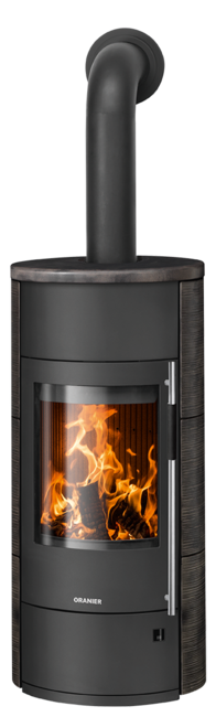 Poêles à bois Hydro Polar Neo Aqua Acier noir, dessus et côtés céramique namib